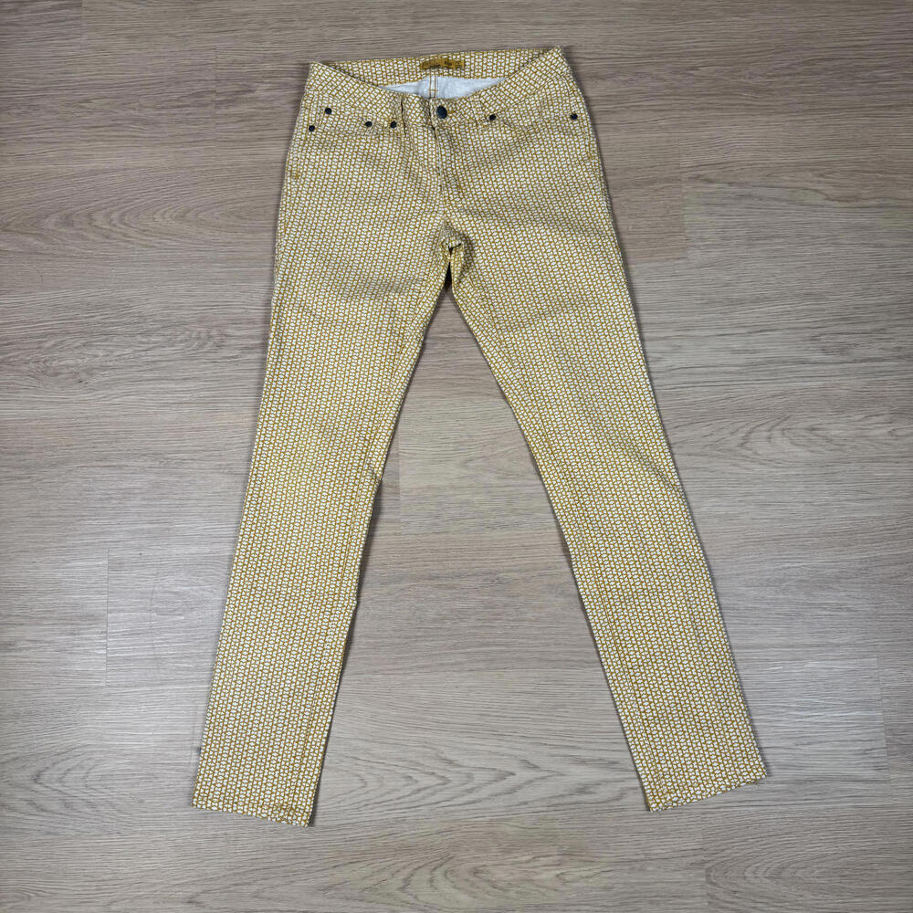 Prana Women's Casual Pants with Yellow‎ Pattern Size 8 waist 29" Boho